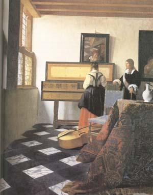 Jan Vermeer A Lady at the Virginals with a Gentleman (mk25) China oil painting art